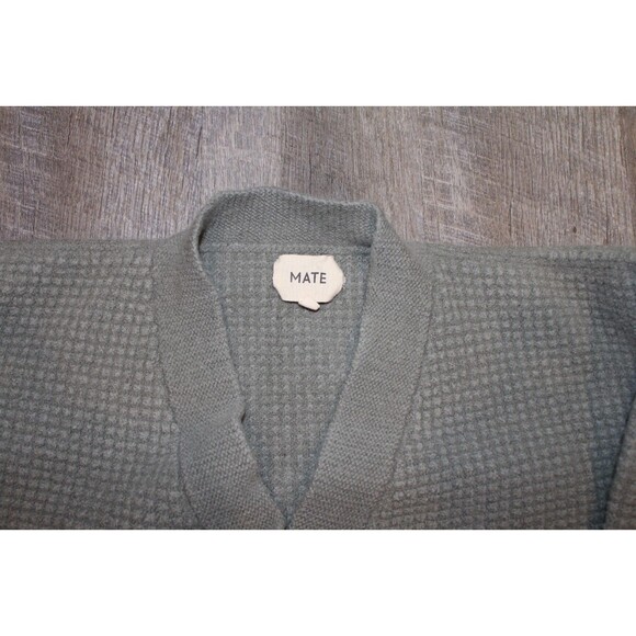 MATE The Label Alpaca Cotton Cropped Cardigan NWOT SAGE GREEN SZ S $198 - Picture 3 of 6